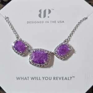 Bomb Party RBP7866 "Can't Stop Fate" Lavender Ice Crystal Necklace
